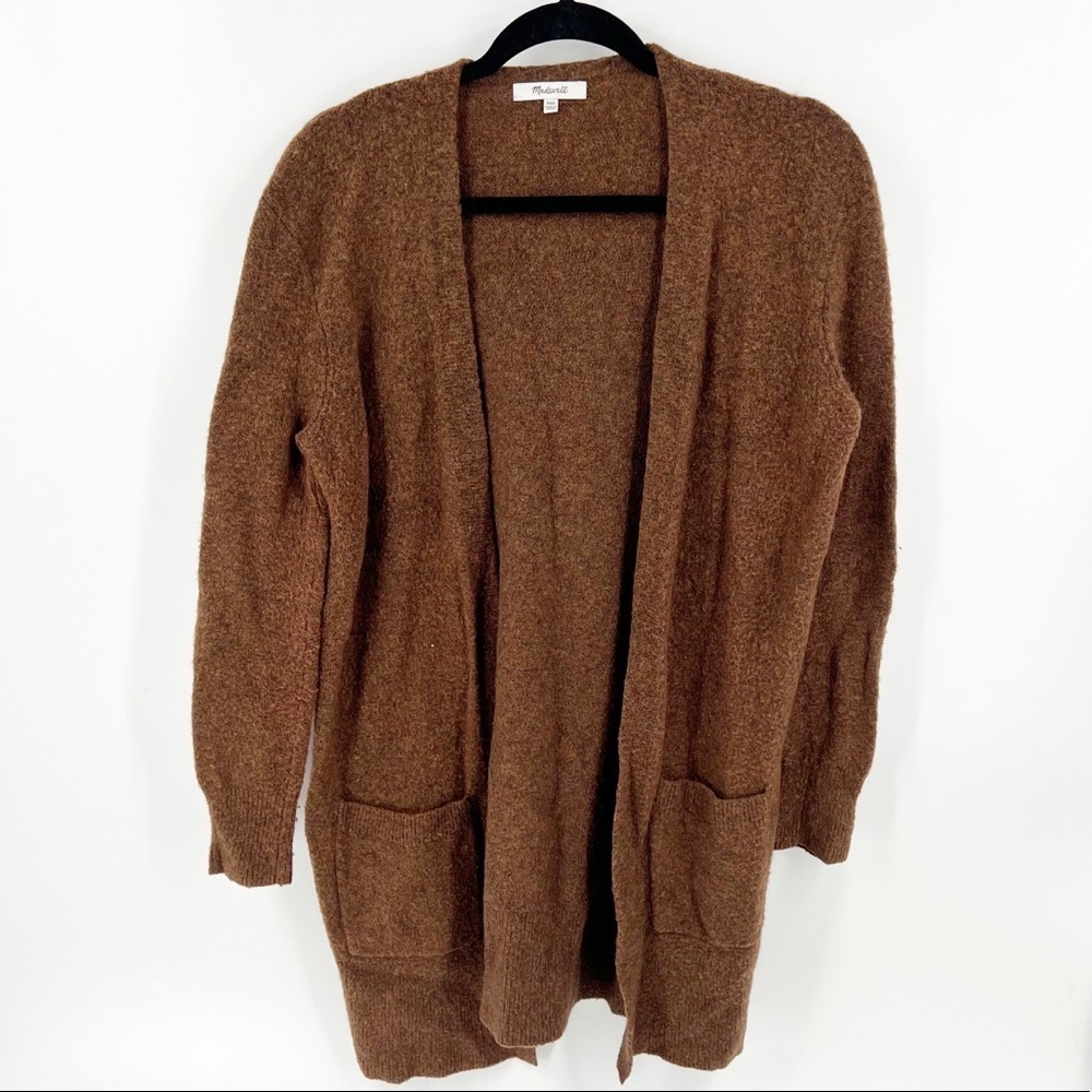 ✅ Madewell Heathered‎ Clay Long Line Open Kent Cardigan with Pockets XXS G9611